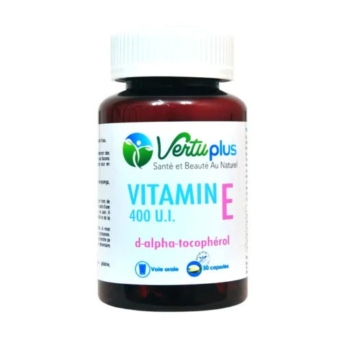 VertuPlus Vitamine E 400 UI D-Alpha-Tocophérol – 50 Capsules